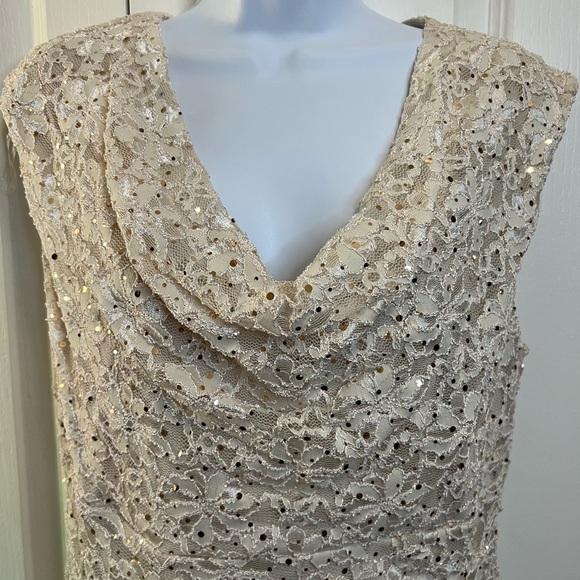 NWOT Connected Apparel Cream Lace Dress - Picture 2 of 4